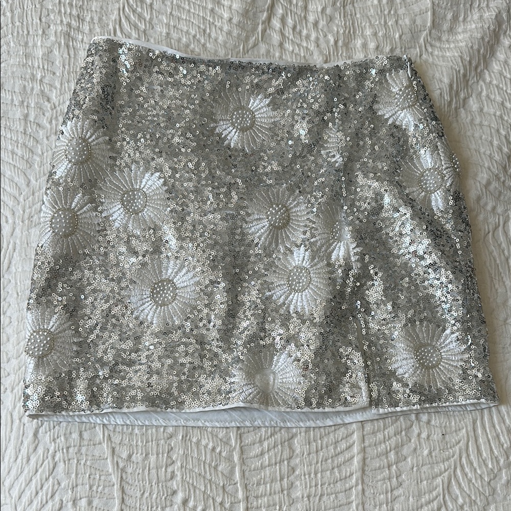 12th Tribe Sequin Floral MiniSkirt